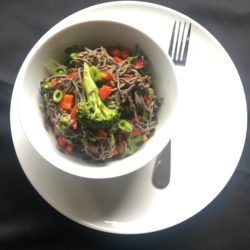 Lunch: Black bean noodle salad